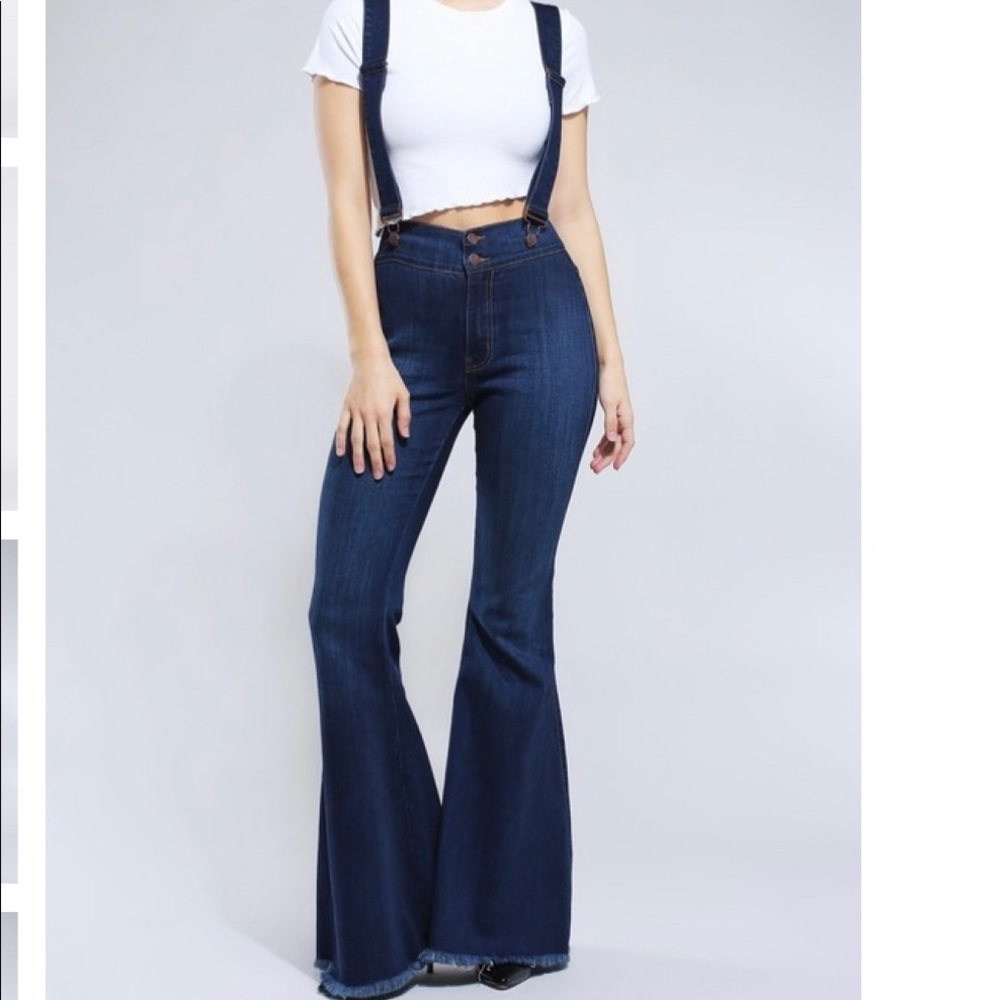 Vibrant Suspender Flare Jeans